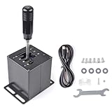 CNRAQR PC USB Simulator Shifter 6+R H Gear Shifter for LO GITECH G29/G27/G25/G920, T300RS/GT, Compatible with Gearshift PC Windows Steering Wheel for ATS ETS Dust WRC Sim Racing Game