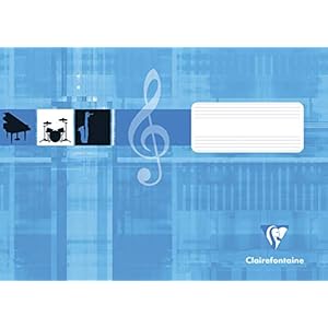 Clairefontaine 31514C muziekboekje ideaal voor muzieklessen, DIN A5 dwars, 8 vellen, 90 g, 1 stuk, turquoise