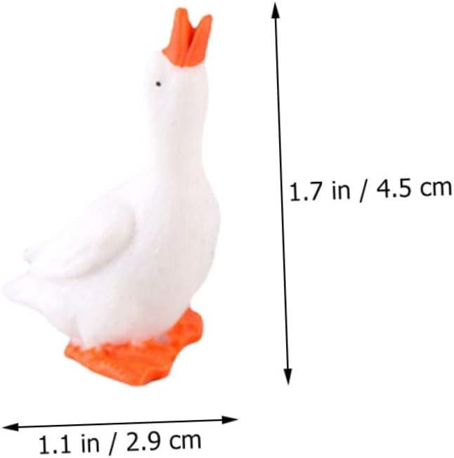 ABOOFAN Miniature Goose Statue Resin Tiny Goose Figurine 1.77 Inch Desktop Garden Lawn Decor Animal Sculpture Decoration