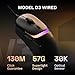 GLORIOUS Gaming Model D3 Wired Gaming Mouse - Ultralight 57g Weight, 130M Click Optical Switches, 30K DPI BAMF 3.0 Sensor, 750 IPS Tracking, 50G Acceleration, Supports All Grip Types - Black