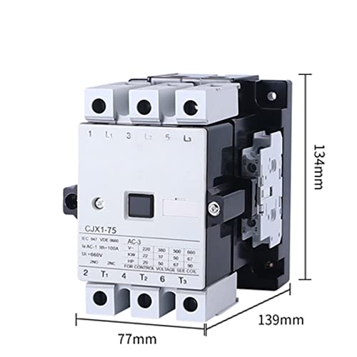 Contacteur industriel CJX1-75 résistant aux arcs électriques pour circuits triphasés