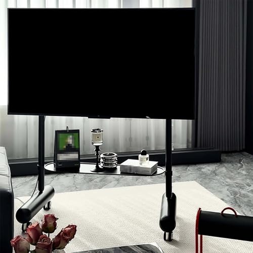 Soporte móvil de TV ajustable en altura y con ruedas miniatura 7