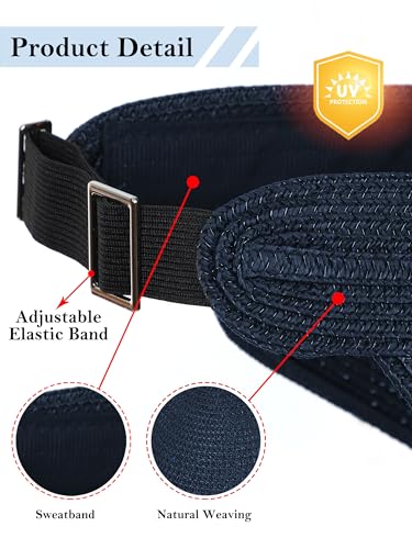 Visera de playa para mujer con protección UV y agujero para coleta miniatura 5