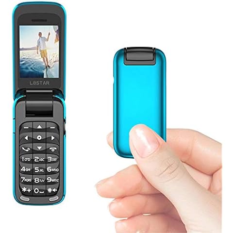 L8star BM60 Mini Flip Mobile Phone SIM+TF Card MP3 FM Radio Magic Voice changer Bluetooth Dial 3.5 Earphone Jack Music Cellphone (Blue) Cover