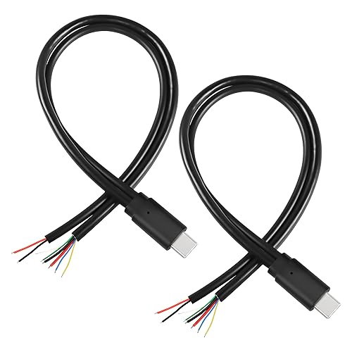 USB-C Pigtail Kabel - 5 Stück, Je 1 M, 90 Grad Winkel, 2-adrig Für DIY-Projekte