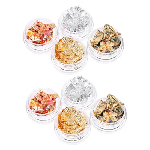 Homoyoyo 2 Juegos Láminas Para Decoración De Uñas Copos Copos De Metálico Decoración De Uñas Suministros De Manicura Uso