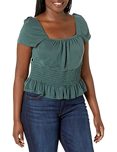 Bcbgeneration Women's Square Nk Short Slv Knit Top, Forest, L #TOP24