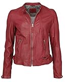 Anlass: Party/Abendmode MUSTANG Damen Lederjacke Mit Eleganten Ziernähten Chica Rot L rot