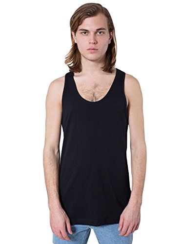 American Apparel Men Fine Jersey Tank Size L Black