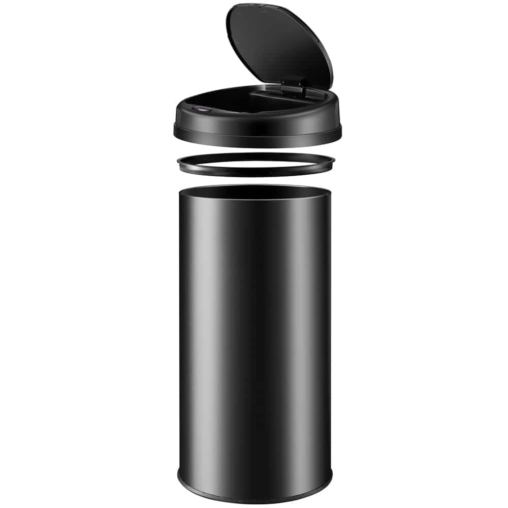 Monzana® Mülleimer Küche mit Sensor 50L Edelstahl USB Ladekabel Berührungslos Deckel Hygienisch Papierkorb Automatik Abfalleimer Wasserdicht Büro Schwarz Recycling