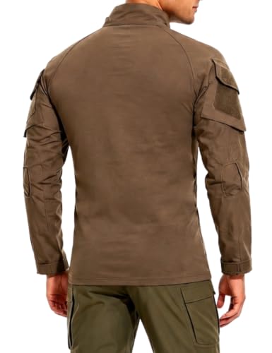 TACVASEN Men's Military Combat T-Shirt, Brown, XX-Large - Image 4