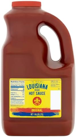 Louisiana Brand Hot Sauce, Original Hot Sauce, Made from Aged Hot Peppers & Vinegar, Adds Flavor to Any Meal (1 Gallon (Pack of 1))