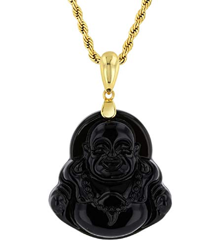 Laughing Buddha Black Jade Pendant Necklace Rope Chain Genuine Certified Grade A Jadeite Jade Hand Crafted