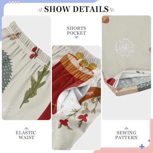 ZZXXB Hedgehog Pine Tree Boys Long Pants Soft Trousers Elastic Waist Kids Lounge Bottoms with Pockets S-XL4