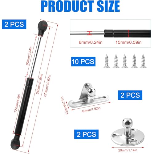 Gasdruckdämpfer 200N, 2 Stücke Hydraulic Gasdruckfeder, Klappenbeschlag Gasdruckfeder, Gasdruckfedern, Gasdämpfer Dämpfer, Stoßdämpfer Küchenschrank, für Türhausschränke Küchenschrank Bücherschränke