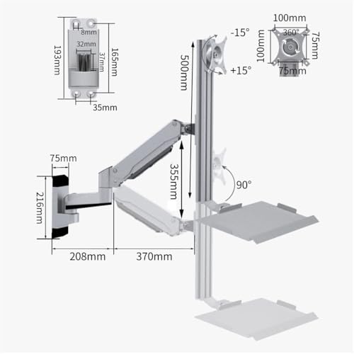 Support de moniteur mural industriel pour libérer votre bureau encombré par un écran 32" - 3