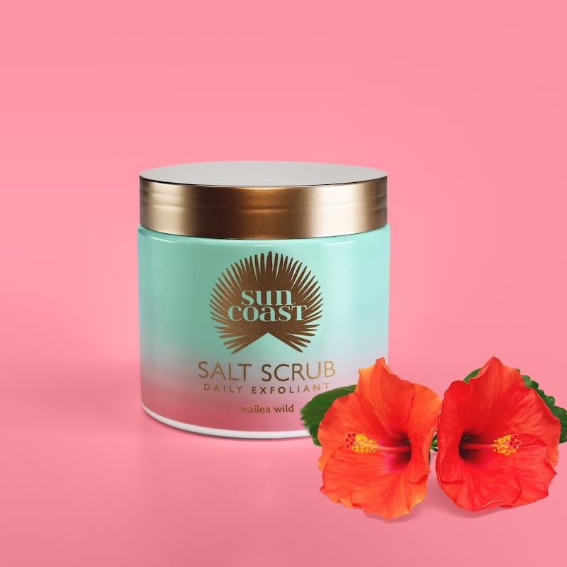Miniatura 2 de SUN COAST Exfoliante de sal - Exfoliante no graso, revitaliza la piel seca, deja la piel suave, tersa y radiante, exfoliante de sal marina del