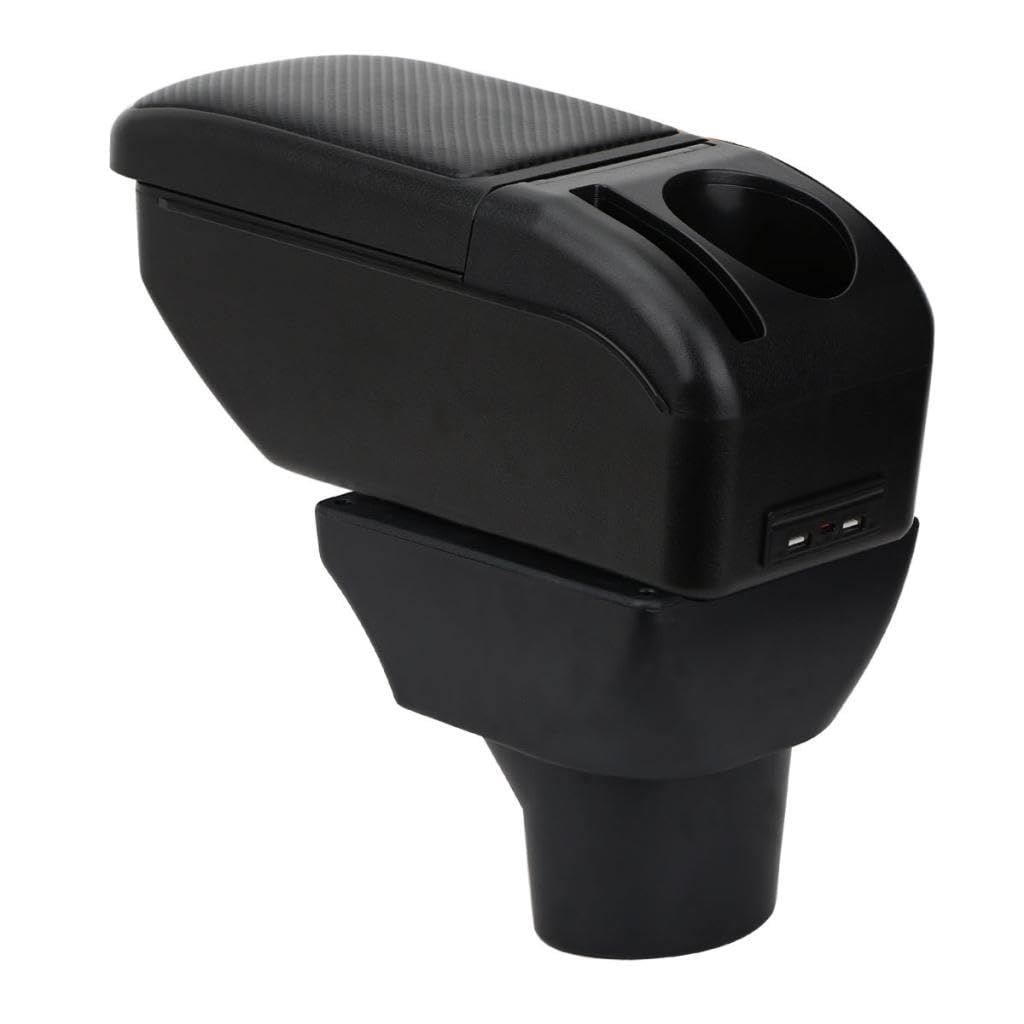 ZENVI Compatible with Hyundai i20 Braccioli | Stile Fibra Carbonio,Braccioli,Console Centrale Organizer Immagazzinaggio Scatola,Utilizzabile Per Autisti Supporto Gomito