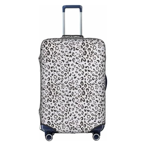 Housse élastique anti-rayures pour valise de voyage léopard blanc L