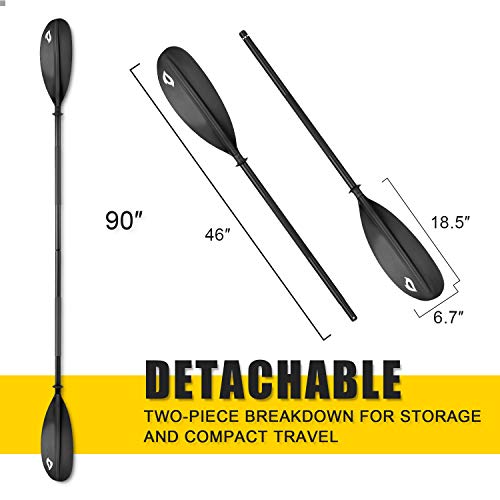 image for XGEAR Kayak Paddle 91 inches with Paddle Leash for Boating Kayaking, B