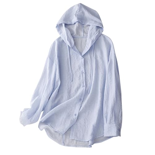 Summer Cardigans for Women Lightweight - Cotton Linen Long Sleeve Button Down Cardigan Shirts Casual Beach Coverups