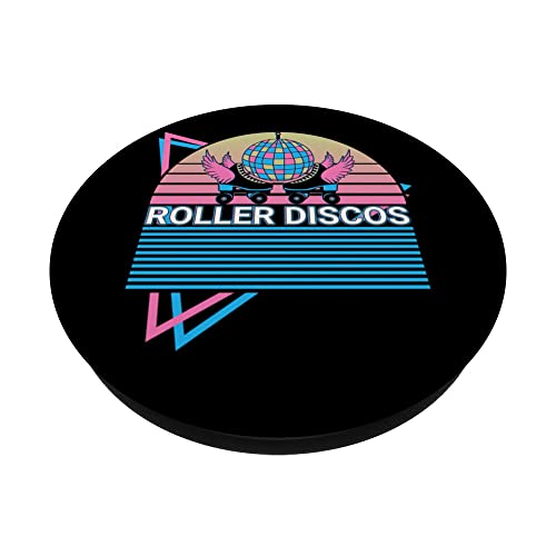Roller Skate Roller Skating Retro Roller Discos PopSockets Swappable PopGrip, Black - Image 2