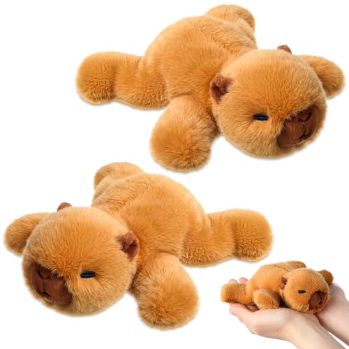 Imanes de felpa Capybara 2 piezas 15 cm marrón miniatura 1