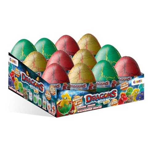 MEGGA Egg 12 ovos de dinossauro que clodem e crescem na água, incluindo 6 surpresas diferentes, brinquedos divertidos para crianças de 3 anos em frente – ideia de presente