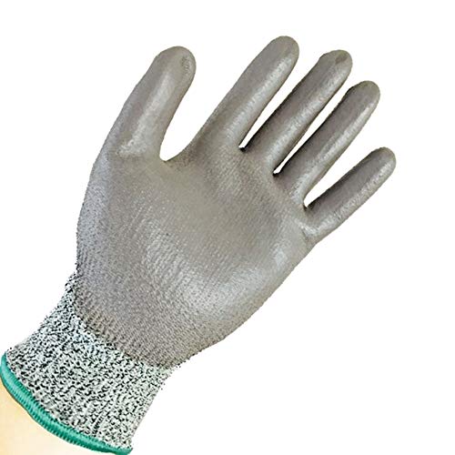 Hy-weld Cut Resistant Glove stark Polyurethane Palm Coated 13 Gauge HPPE Gray New (36 pairs, Large)