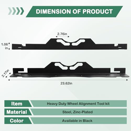 Image of 2 Pack Heavy Duty Wheel Alignment Tool Kit - Black Toe Alignment Tool Plates Measures,Hanging Hole Design - Fast and Accurate Measurements,Suitable for Various Vehicles
