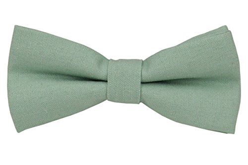 Gollate Mens Charm Solid Linen Bow Ties - Classic Pretied Bowties - Wedding (Mint Green) #TOP28