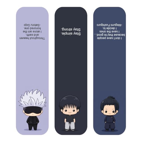 Image of Zesta Magnetic Bookmark | Aesthetic Book Mark for Reading | Cute Anime Bookmarks for Kids, Students | Book Accessories for Novels, Gifts for Readers (Jijut Su Kai Sen, Medium (9X2.5 Cms))