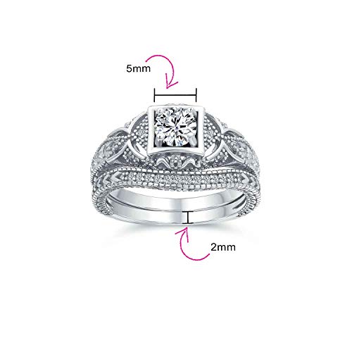 Bague style art déco en argent résistant au ternissement avec zirconium