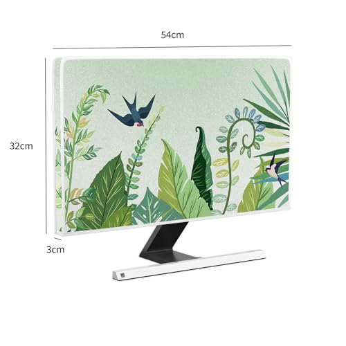 Image of Spring Swallow Computer Monitor Dust Cover 22, 23, 24, 25 Inch Green Leaves Floral Birds Monitor Accessories Laptop TV LCD Screen Monitor Decoration for Home Office Tablet LCD /LED /HD