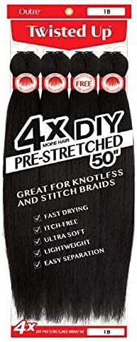 Outre X-Pression Twisted Up 4X DIY PRESTRETCHED BRAID 50" (5-Pack, 2T1B/30)