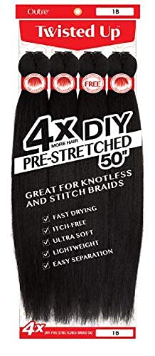 Outre X-Pression Twisted Up 4X DIY PRESTRETCHED BRAID 50" (5-Pack, 2T1B/30)