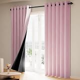 YYUgolo Cortinas Blackout 100% 2 Paneles,Cortinas para Recamara y Sala con Forro Negro,Suave 100% Microfibra Poliéster...