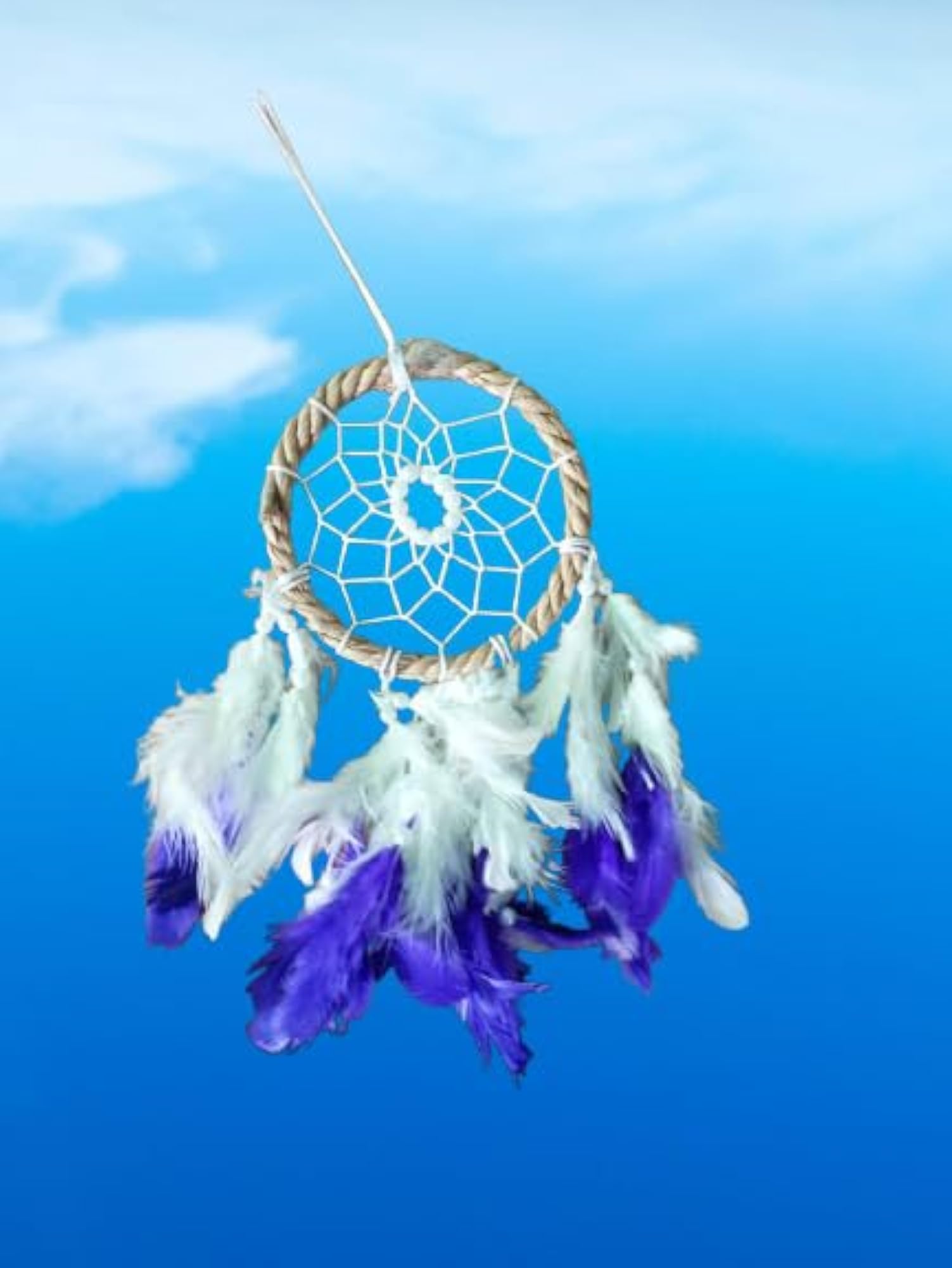 Handcrafted Dream Catcher with Feathers, 15 cm Diameter