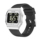 Unisex-Digital-Armbanduhr, Herren-Digitaluhr, modische Uhr mit hochauflösendem LED-Ultra-High-Definition-Display, Edelstahlgehäuse und Armband, wasserdichte Multifunktions-Uhr, B2