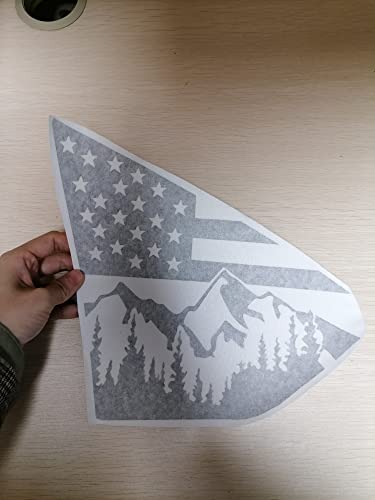 Xinghe 2Pcs For Subaru Crosstrek Xv 2018-2023 Rear Side Window American Flag Decal, Matte Black Usa Flag Decal Sticker, Patriotic Decal For Car (For Subaru Crosstrek Xv 2018-2023, Matte Black Mountain) #TOP2