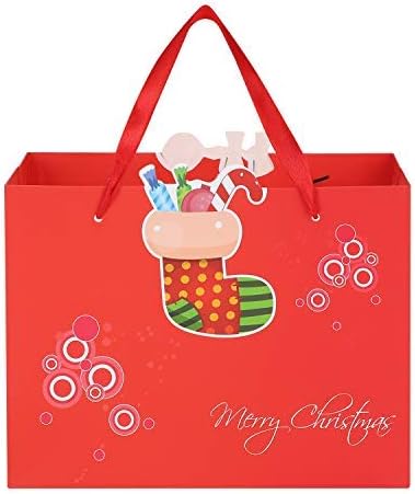 ギフトバッグ 紙袋 ラッピング袋 手提げ袋 クリスマスソックス 丈夫 エコ コーヒー パン お菓子 贈り物用
