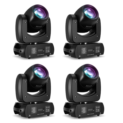 MINGJIE 120W Moving Head DJ Lights, 18-Facet Prism Stage Lighting with 8 Gobos & 8 Colors, DMX512