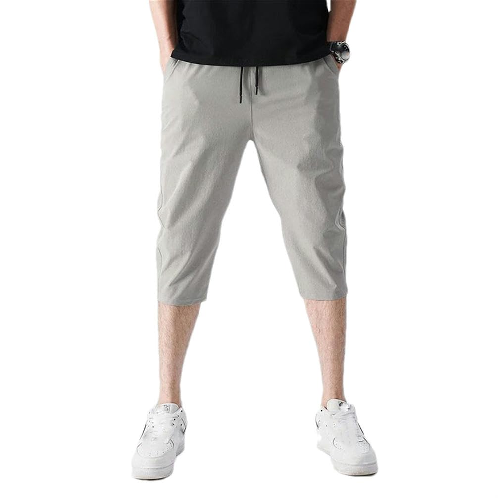 Pantalon homme soie glacée 7 points fluide coupe droite décontractée léger - 6
