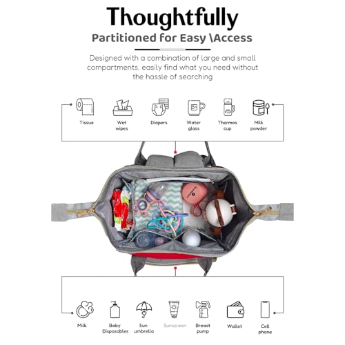Image of StarAndDaisy Baby Bag for Mothers Travel /Maternity Bag with 16 Multi-Purpose Pockets with Quick Access Diaper & Mobile Pocket /Diaper Bag for Baby
