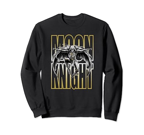 Sweatshirt Marvel Moon Knight imprimé pull à capuche noir pour fan de comics