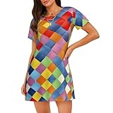 Taille et conseils de lavage : nous avons la taille S à 3XL, la chemise de nuit décontractée à imprimé écossais coloré est adaptée à différentes formes de corps et âges, vous offre assez d'espace pour vous déplacer. Veuillez vérifier attentivement le tableau des tailles avant de commander. Lavable et séché en machine. La chemise de nuit a une élasticité accrue et est plus solide, même si elle est lavée en machine, elle est moins susceptible de se casser