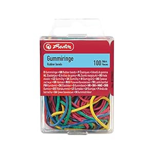 Herlitz Gummiringe, 20-70mm, 100er Box, Farbig Sortiert