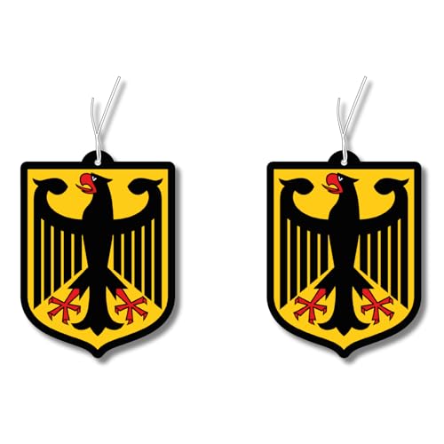 2x Duftbaum mit Deutschland Bundesadler Motiv, Auto lustig Duftspender, Duftbaum Auto tuning, Lufterfrischer, Duftanhänger Set Auto, Deutsches Reich, Deutschland 2x Duftbaum mit Deutschland Bundesadler Motiv, Auto lustig Duftspender, Duftbaum Auto tuning, Lufterfrischer, Duftanhänger Set Auto, Deutsches Reich, Deutschland
