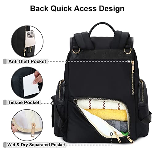 Terzini Bear Diaper Bag Backpack, Diaper Bags For Baby Boy Girl With Usb Charging Port,Changing Mat,Stroller Hooks (Black) #TOP3