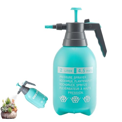 Xujuika Pulverizador de bomba de jardín, pulverizador de jardín | 2L bomba de mano pulverizador con extracción manual, instrumento de riego a prueba de fugas, mister de plantas, botella de spray
